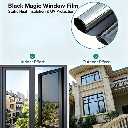 One-Way Privacy Window Film – Static Cling Mirror Tint with Full DIY Kit