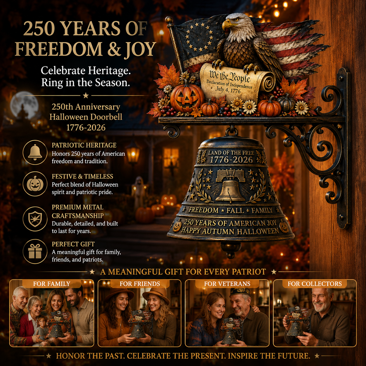 250th Anniversary Halloween Metal Wall Doorbell