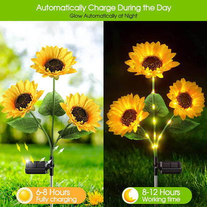 🌻 Sunflower Solar Lights – Glowing Decor for Garden ✨🌿【Hurry Up】