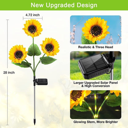 🌻 Sunflower Solar Lights – Glowing Decor for Garden ✨🌿【Hurry Up】