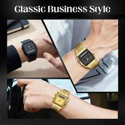 ⌚✨ Retro Style Square Face Multifunction Watch – Chronograph, Date Display & Classic Design 🕰️