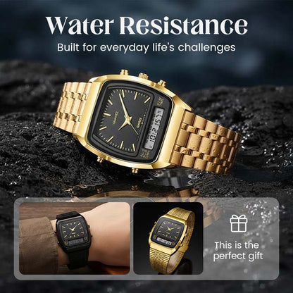 ⌚✨ Retro Style Square Face Multifunction Watch – Chronograph, Date Display & Classic Design 🕰️