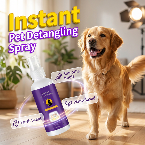 🐕🐱 Pet Detangling Spray — Brush through knots in seconds. No more tears or tugging.