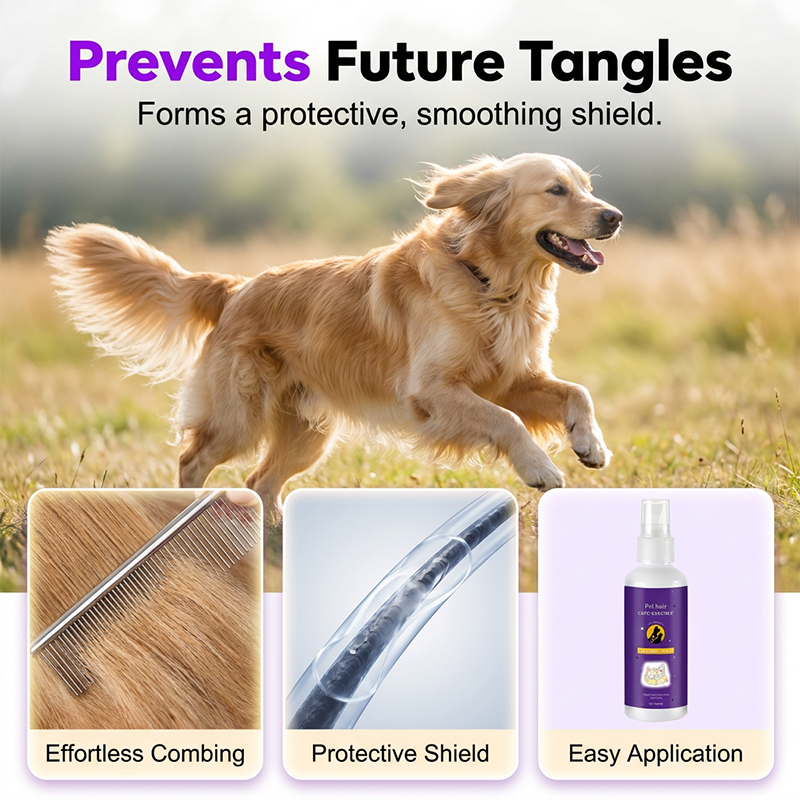 🐕🐱 Pet Detangling Spray — Brush through knots in seconds. No more tears or tugging.